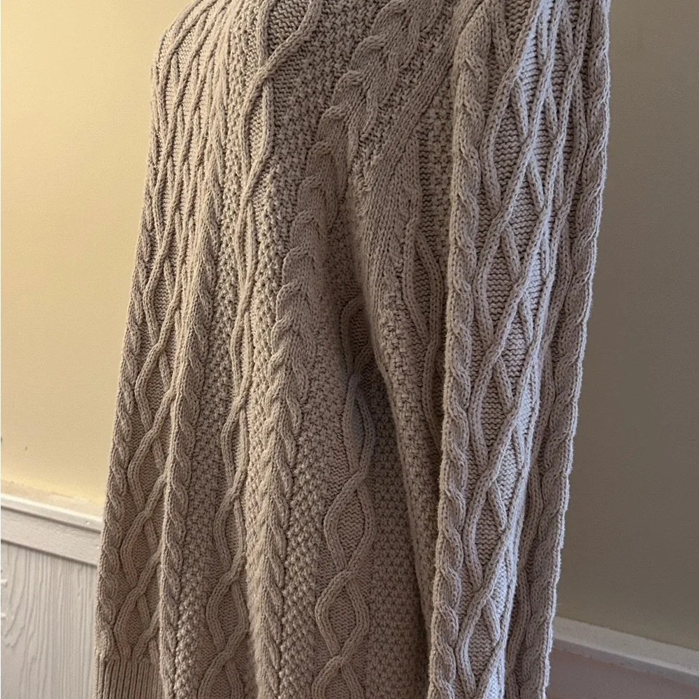 J.Crew 100% Cotton Cable Knit Sweater | Cream | Size L | Never Worn